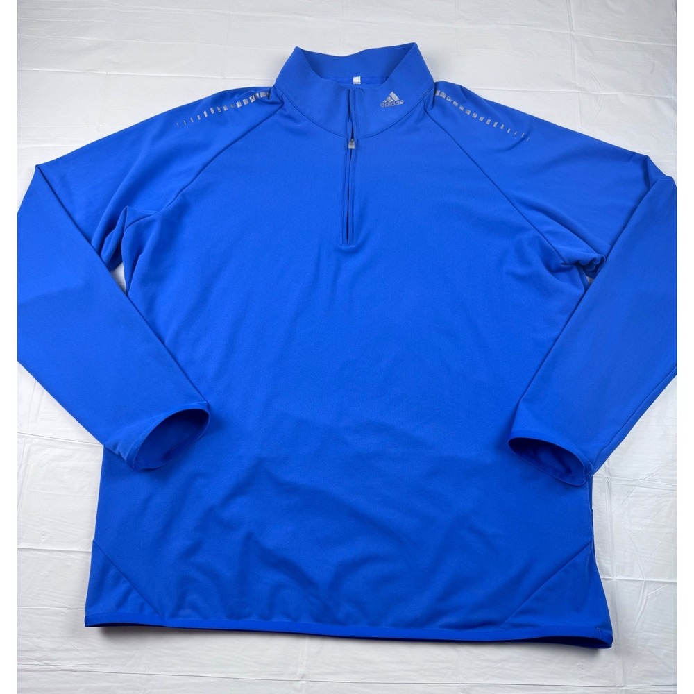 Adidas Golf Puremotion Mens XL Blue Quarter Zip Pullover Reflective Jacket